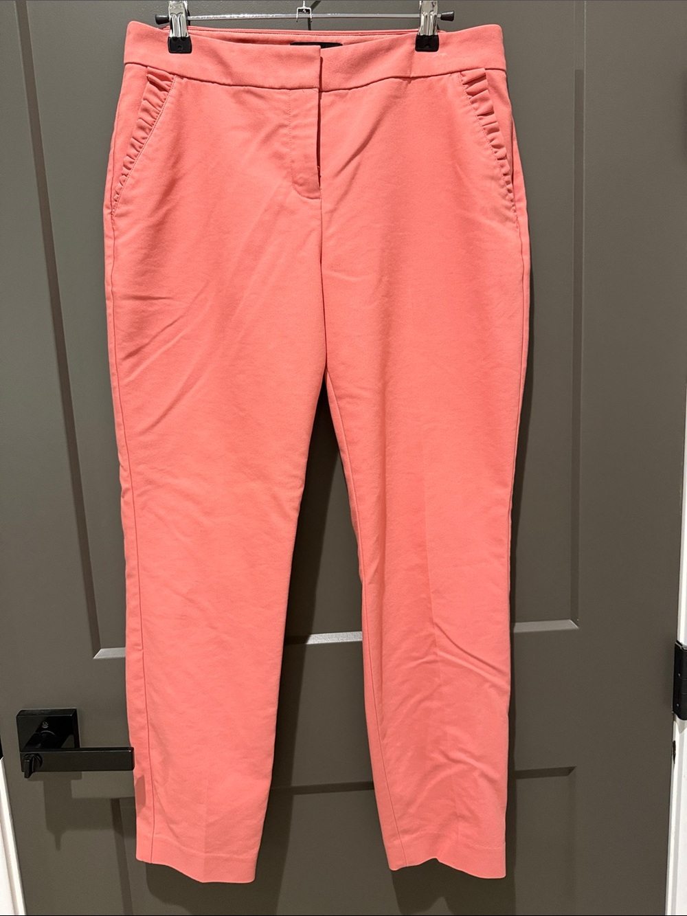 Express Mid Rise Columnist Ankle Pants in Coral